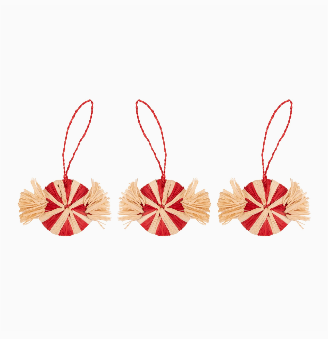 Peppermint Candy Ornaments - Set of 3